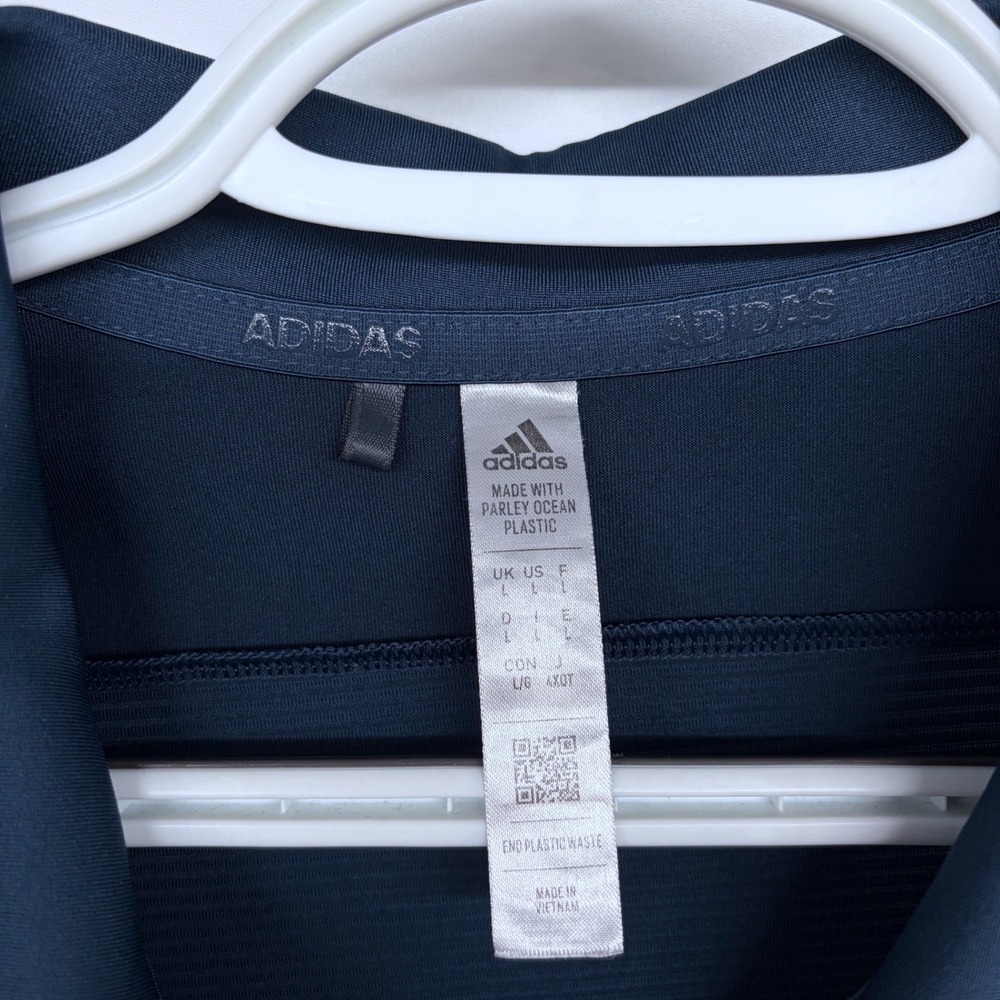 Adidas Sleeveless Golf Polo Shirt Large Womens Slate Blue Performance Clovernook - Picture 6 of 6